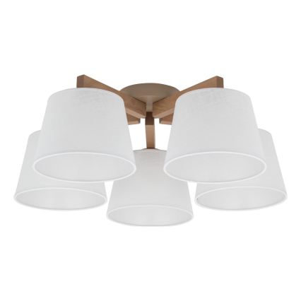 BRILAGI - LED Προσκολλητός πολυέλαιος LATTE SABIA 5xE27/15W/230V πεύκο/λευκό