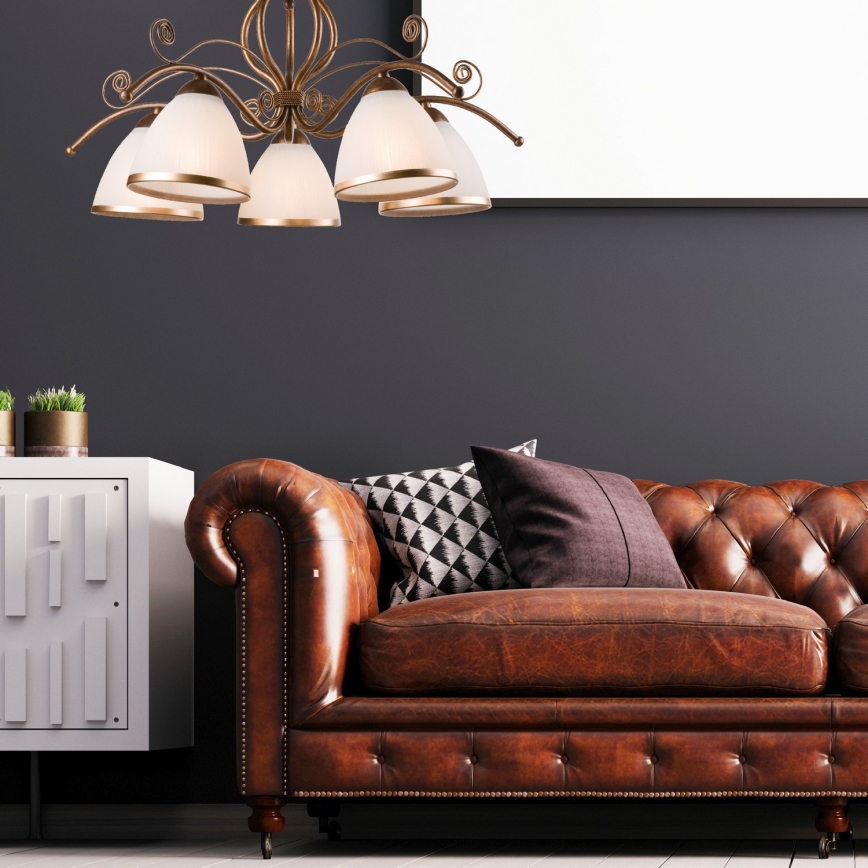 Brilagi - LED Πολύφωτο με αλυσίδα ANTICO 5xE27/60W/230V μπρονζέ πατίνα