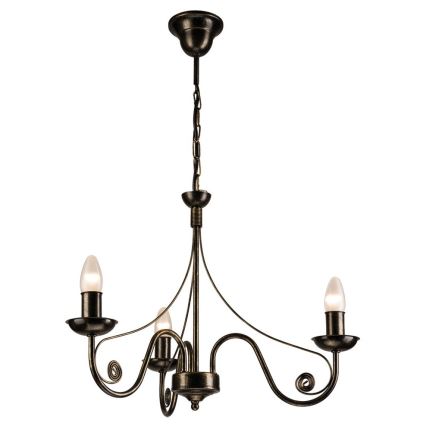 Brilagi - LED Πολύφωτο με αλυσίδα STEFANO 3xE14/40W/230V μαύρη πατίνα