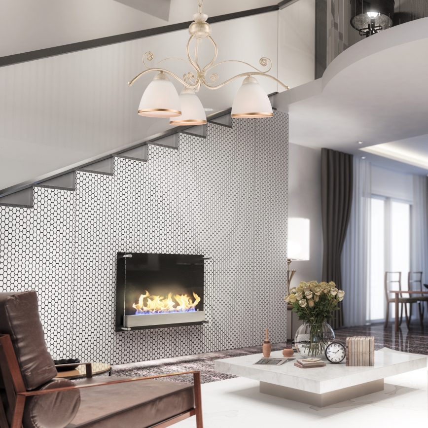 Brilagi - LED πολυέλαιος ANTICO με αλυσίδα 3xE27/60W/230V 3000K λευκή πατίνα