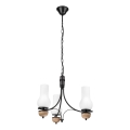 Brilagi - LED πολυέλαιος COTTAGE με αλυσίδα 3x E14/40W/230V δρυς/μαύρο/λευκό