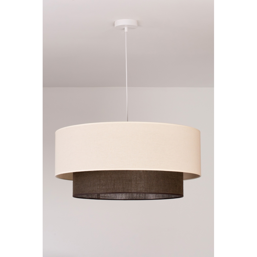 Brilagi - LED πολυέλαιος σε καλώδιο BOHO STYLE 3xE27/15W/230V διάμ. 60 εκ. κρεμ/καφέ