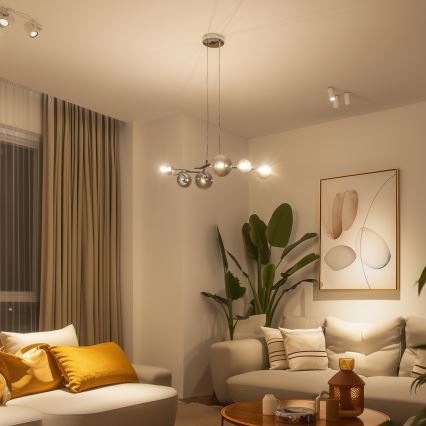 Brilagi - LED πολυέλαιος σε καλώδιο MISTEL 6xG9/3W/230V μαύρο χρώμιο/καπνιστό