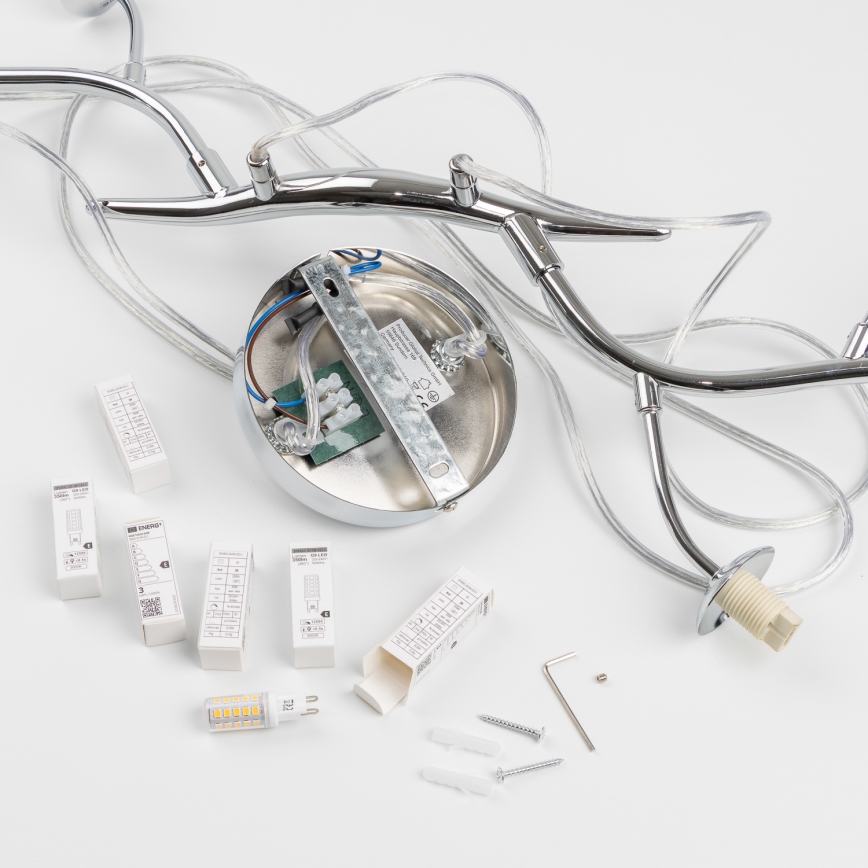 Brilagi - LED πολυέλαιος σε καλώδιο MISTEL 6xG9/3W/230V μαύρο χρώμιο/καπνιστό