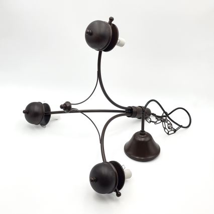 Brilagi - LED πολυέλαιος με αλυσίδα COTTAGE 3xE14/40W/230V οξιά/καφέ/λευκό