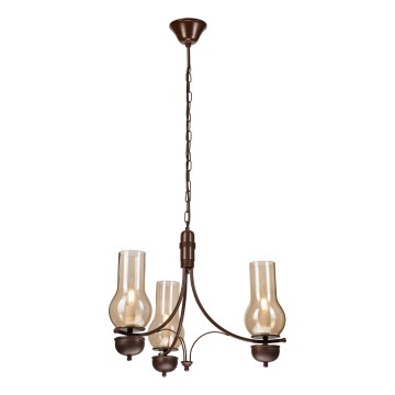 Brilagi - LED πολυέλαιος με αλυσίδα COTTAGE 3xE14/40W/230V οξιά/καφέ/καπνιστό μπεζ