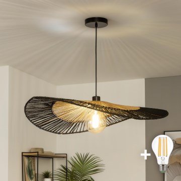 Brilagi - LED πολυέλαιος με καλώδιο CERIA BOHO 1xE27/40W/230V Ø 80 cm μαύρο/καφέ