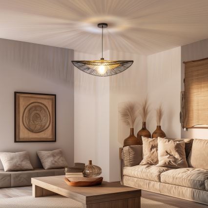 Brilagi - LED πολυέλαιος με καλώδιο CERIA BOHO 1xE27/40W/230V Ø 80 cm μαύρο/καφέ