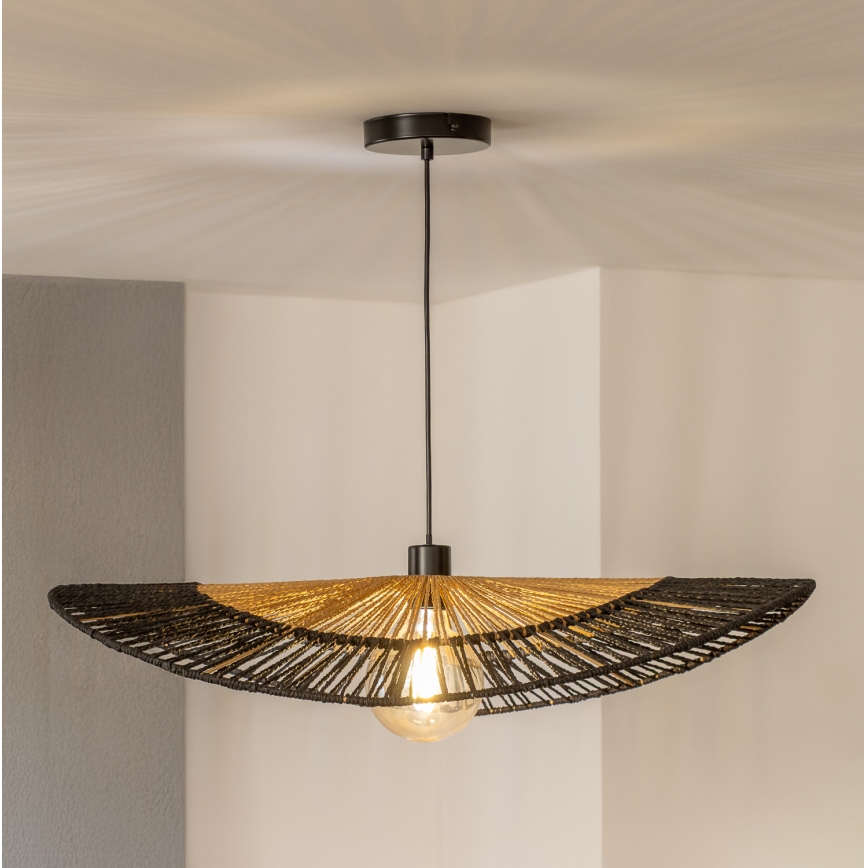 Brilagi - LED πολυέλαιος με καλώδιο CERIA BOHO 1xE27/40W/230V Ø 80 cm μαύρο/καφέ