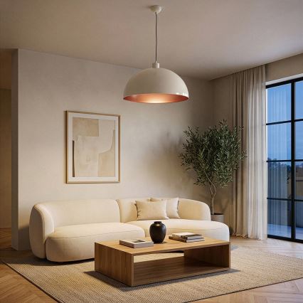 Brilagi - LED πολυέλαιος με καλώδιο METALO 1xE27/40W/230V Ø 40 cm μπεζ/χάλκινο