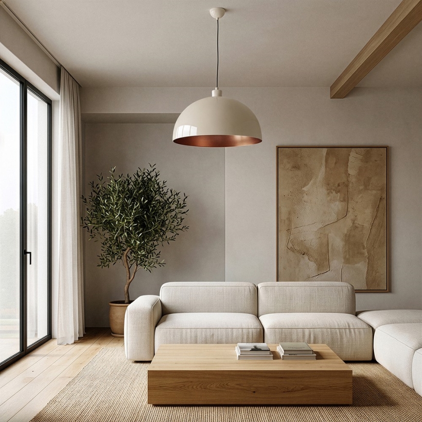 Brilagi - LED πολυέλαιος με καλώδιο METALO 1xE27/40W/230V Ø 40 cm μπεζ/χάλκινο
