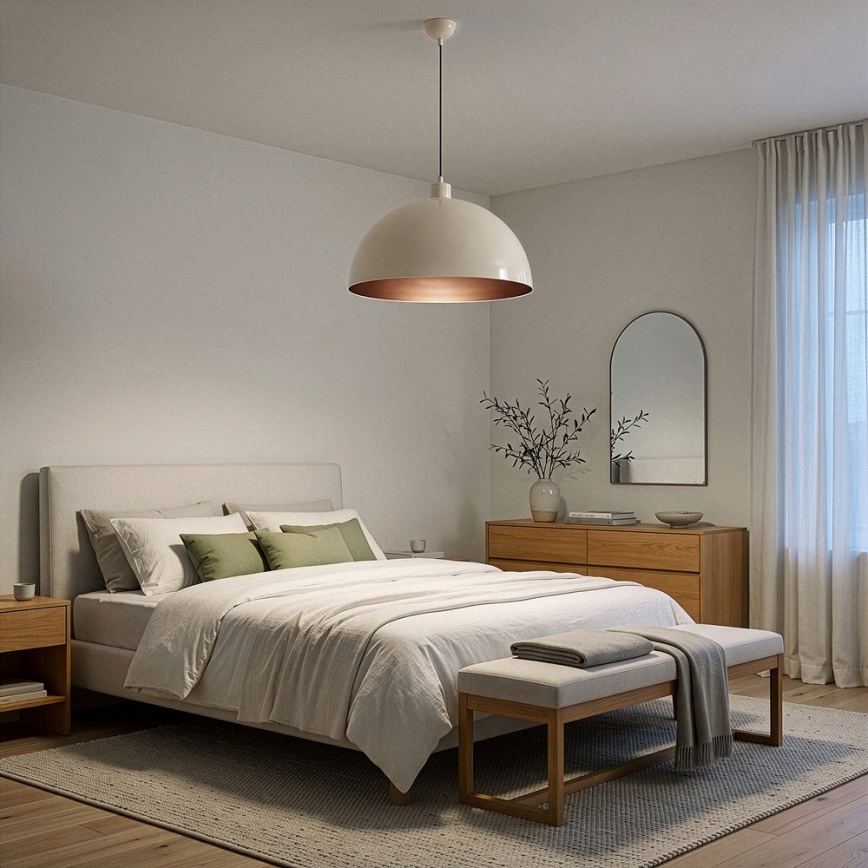 Brilagi - LED πολυέλαιος με καλώδιο METALO 1xE27/40W/230V Ø 40 cm μπεζ/χάλκινο