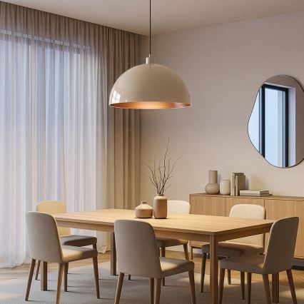 Brilagi - LED πολυέλαιος με καλώδιο METALO 1xE27/40W/230V Ø 40 cm μπεζ/χάλκινο