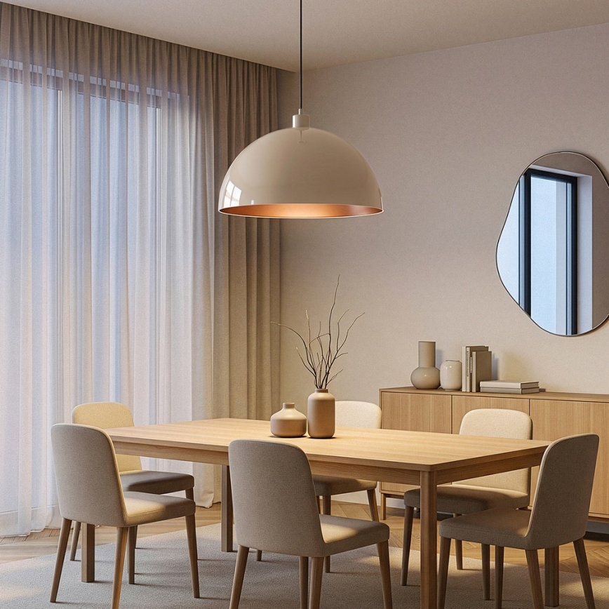 Brilagi - LED πολυέλαιος με καλώδιο METALO 1xE27/40W/230V Ø 40 cm μπεζ/χάλκινο