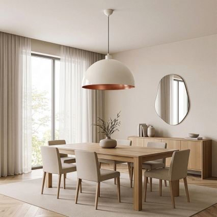 Brilagi - LED πολυέλαιος με καλώδιο METALO 1xE27/40W/230V Ø 60 cm μπεζ/χάλκινο