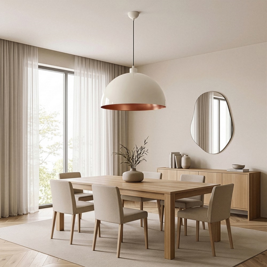 Brilagi - LED πολυέλαιος με καλώδιο METALO 1xE27/40W/230V Ø 60 cm μπεζ/χάλκινο