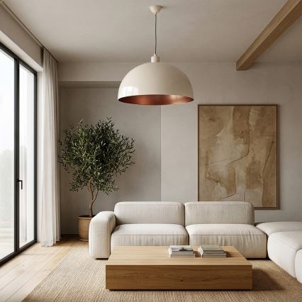 Brilagi - LED πολυέλαιος με καλώδιο METALO 1xE27/40W/230V Ø 60 cm μπεζ/χάλκινο