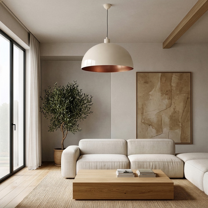 Brilagi - LED πολυέλαιος με καλώδιο METALO 1xE27/40W/230V Ø 60 cm μπεζ/χάλκινο