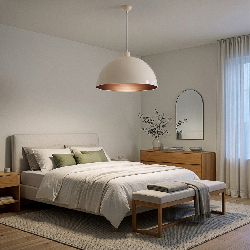 Brilagi - LED πολυέλαιος με καλώδιο METALO 1xE27/40W/230V Ø 60 cm μπεζ/χάλκινο