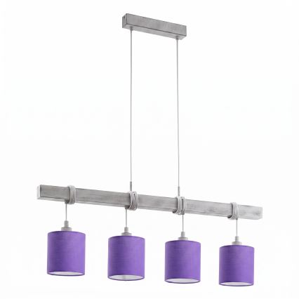 Brilagi - LED πολυέλαιος με καλώδιο NUBILA 4xE27/60W/230V γκρι/μωβ