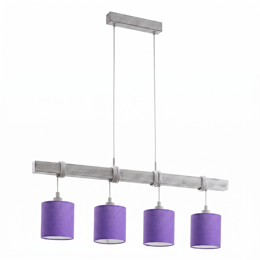 Brilagi - LED πολυέλαιος με καλώδιο NUBILA 4xE27/60W/230V γκρι/μωβ