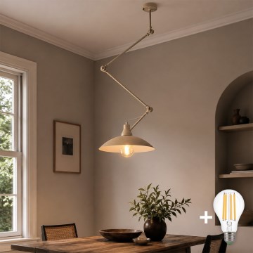 Brilagi - LED πολυέλαιος με ράβδο IRONBEAM 1xE27/60W/230V μπεζ
