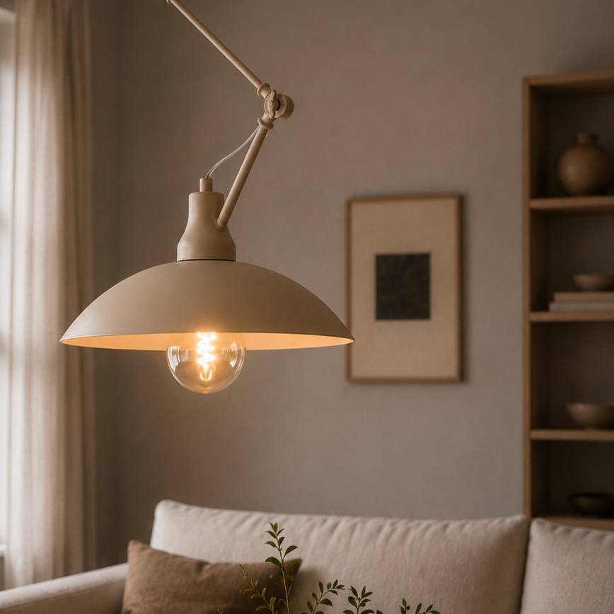 Brilagi - LED πολυέλαιος με ράβδο IRONBEAM 1xE27/60W/230V μπεζ
