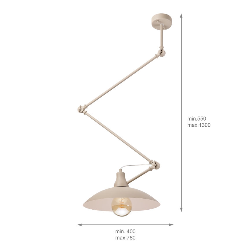 Brilagi - LED πολυέλαιος με ράβδο IRONBEAM 1xE27/60W/230V μπεζ