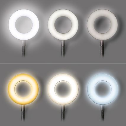 Brilagi -LED Ρυθμιζόμενη λάμπα LED με κλιπ ORBELA LED/8W/5V 3000/4000/5000K μαύρη