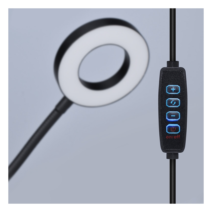 Brilagi -LED Ρυθμιζόμενη λάμπα LED με κλιπ ORBELA LED/8W/5V 3000/4000/5000K μαύρη