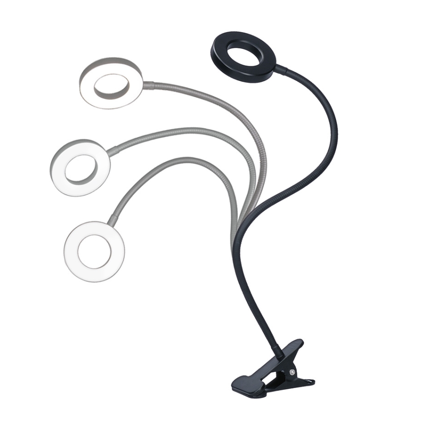 Brilagi -LED Ρυθμιζόμενη λάμπα LED με κλιπ ORBELA LED/8W/5V 3000/4000/5000K μαύρη