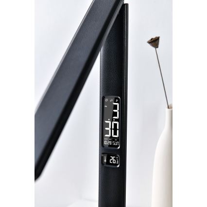 Brilagi - Ρυθμιζόμενο LED επιτραπέζιο φωτιστικό γραφείου με ασύρματη φόρτιση QI και θύρα USB REGINA LED/8,5W/230V μαύρο