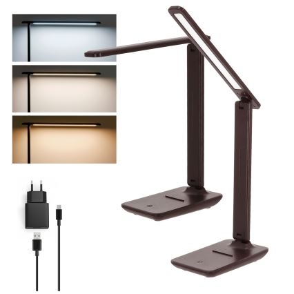 Brilagi - LED Ρυθμιζόμενη επιτραπέζια λάμπα MODO LED/7W/230V 3000/4000/6500K καφέ