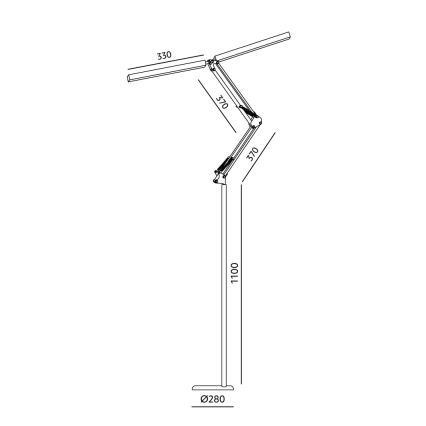 Brilagi - Ρυθμιζόμενο LED εύκαμπτο επιδαπέδιο φωτιστικό VARIO, 14W/230V, 3000-6000K, 157 cm, λευκό