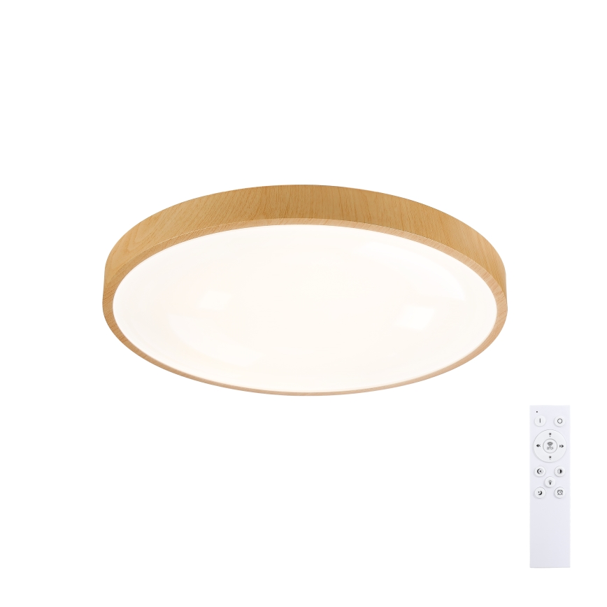 Brilagi - Ρυθμιζόμενο LED φωτιστικό οροφής GLASS POOL DOUBLE LED/48W/230V 3000-6000K 40 cm με ξύλινο φινίρισμα + τηλεχειριστήριο