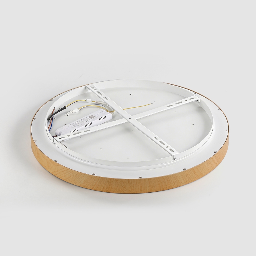 Brilagi - Ρυθμιζόμενο LED φωτιστικό οροφής GLASS POOL DOUBLE LED/48W/230V 3000-6000K 40 cm με ξύλινο φινίρισμα + τηλεχειριστήριο