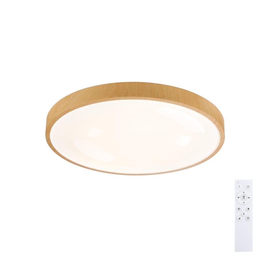 Brilagi - Ρυθμιζόμενο LED φωτιστικό οροφής GLASS POOL DOUBLE LED/60W/230V 3000-6000K 50 cm ξύλινη διακόσμηση + τηλεχειριστήριο