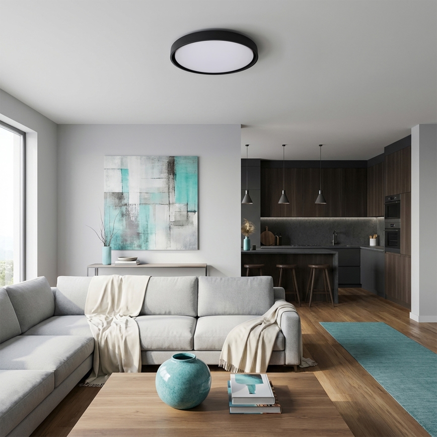 Brilagi - Ρυθμιζόμενο LED φωτιστικό οροφής MATTEO LED/60W/230V 3000-6500K διάμ. 51,5 cm μαύρο + τηλεχειριστήριο