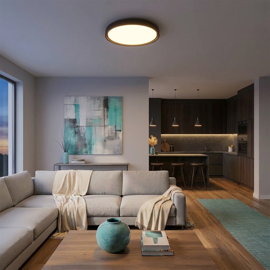 Brilagi - Ρυθμιζόμενο LED φωτιστικό οροφής MATTEO LED/60W/230V 3000-6500K διάμ. 51,5 cm μαύρο + τηλεχειριστήριο