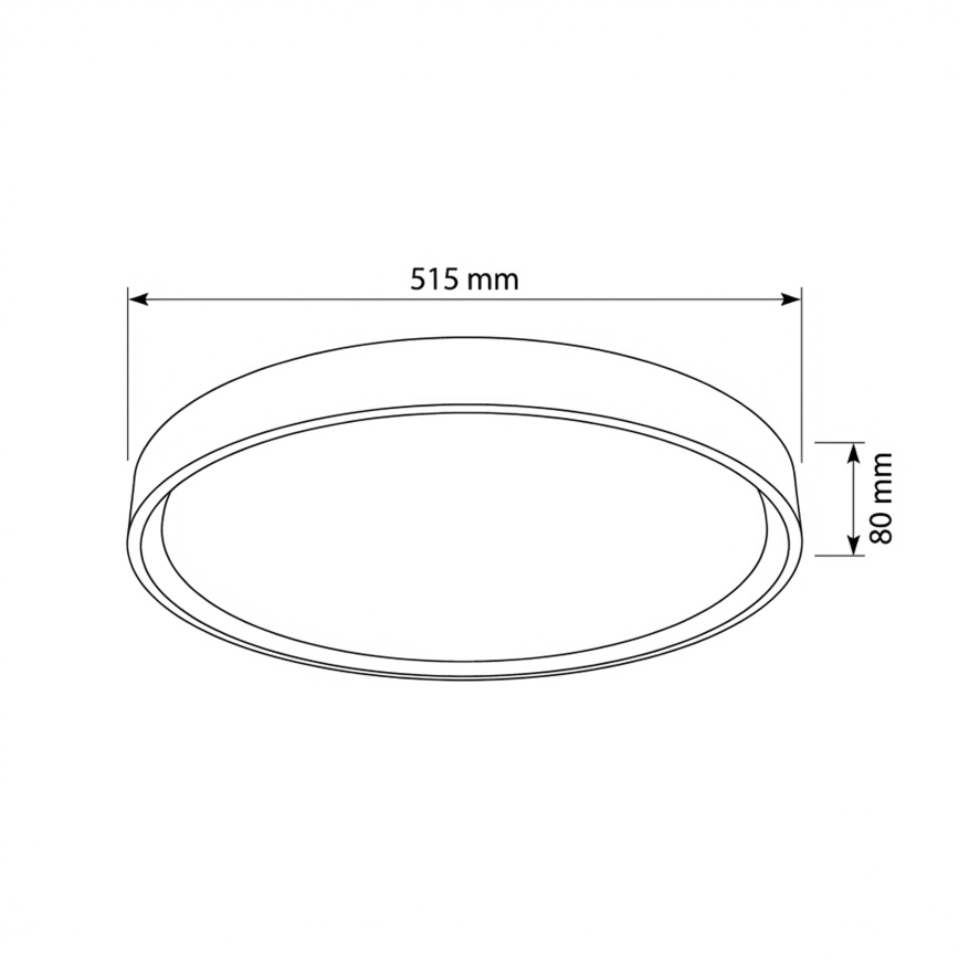 Brilagi - Ρυθμιζόμενο LED φωτιστικό οροφής MATTEO LED/60W/230V 3000-6500K διάμ. 51,5 cm μαύρο + τηλεχειριστήριο