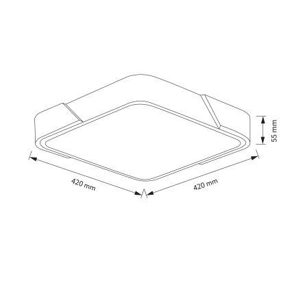 Brilagi - LED Ρυθμιζόμενο φωτιστικό οροφής PILANA LED/48W/230V 3000-6500K δρυς/μαύρο 42x42 cm + τηλεχειριστήριο