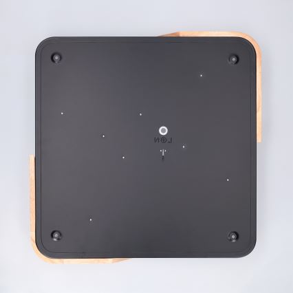 Brilagi - LED Ρυθμιζόμενο φωτιστικό οροφής PILANA LED/48W/230V 3000-6500K δρυς/μαύρο 42x42 cm + τηλεχειριστήριο