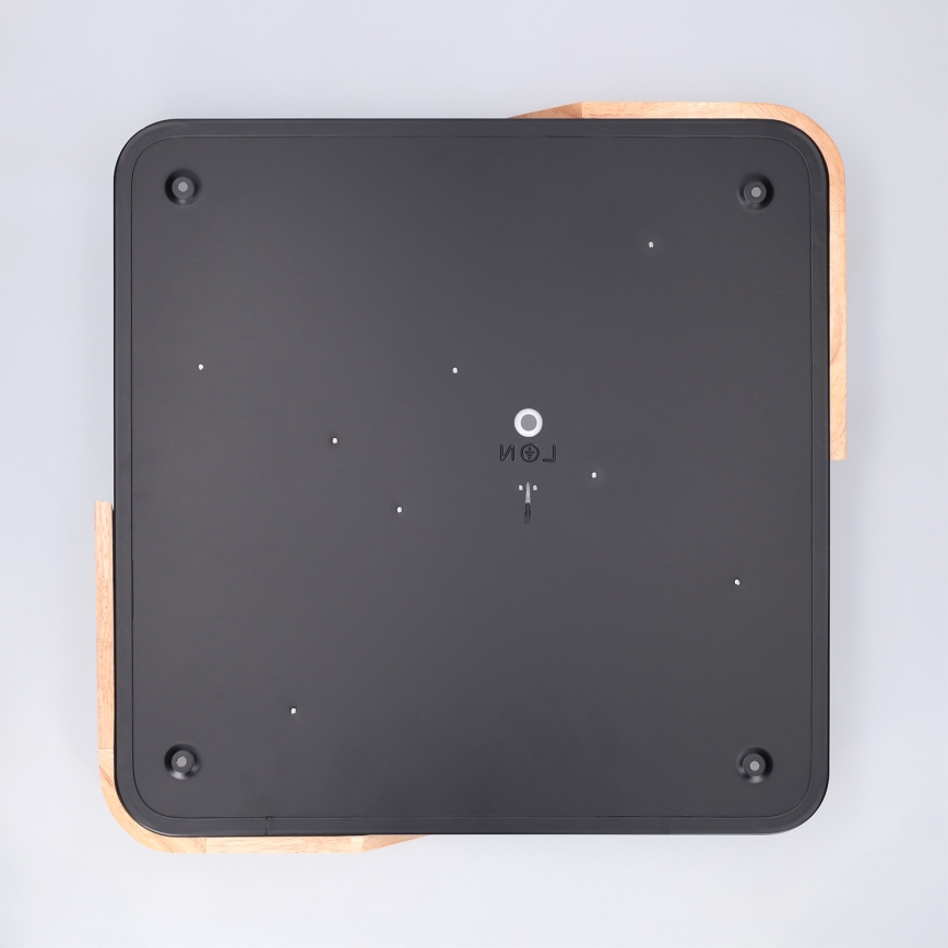 Brilagi - LED Ρυθμιζόμενο φωτιστικό οροφής PILANA LED/48W/230V 3000-6500K δρυς/μαύρο 42x42 cm + τηλεχειριστήριο