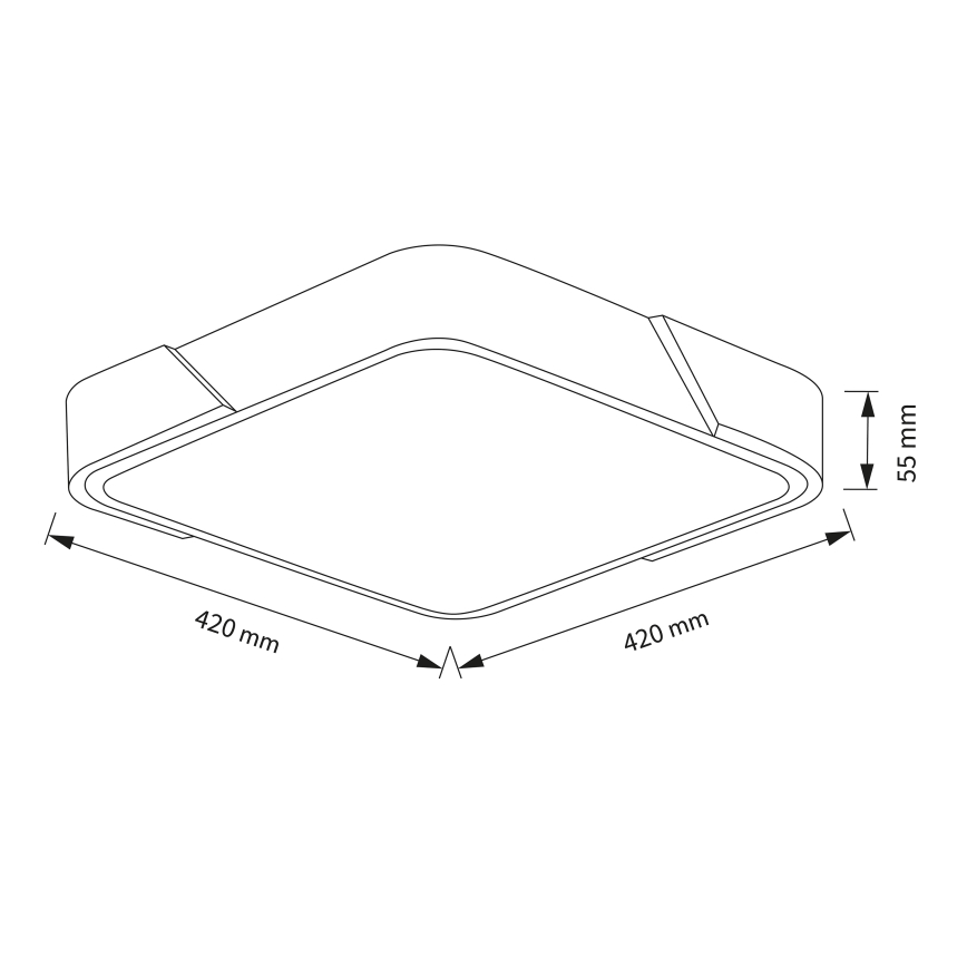 Brilagi - LED Ρυθμιζόμενο φωτιστικό οροφής PILANA LED/48W/230V 3000-6500K δρυς/μαύρο 42x42 cm + τηλεχειριστήριο