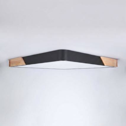 Brilagi - Ρυθμιζόμενο LED φωτιστικό οροφής PILANA LED/48W/230V 3000-6500K δρυς/μαύρο 56x56 cm + τηλεχειριστήριο