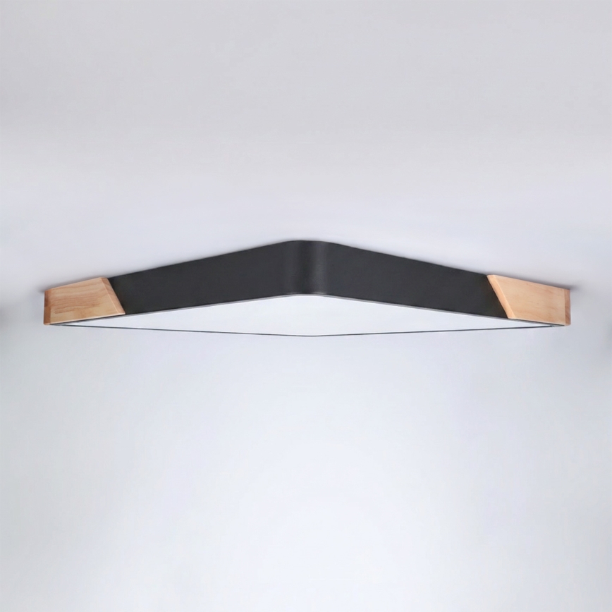 Brilagi - Ρυθμιζόμενο LED φωτιστικό οροφής PILANA LED/48W/230V 3000-6500K δρυς/μαύρο 56x56 cm + τηλεχειριστήριο