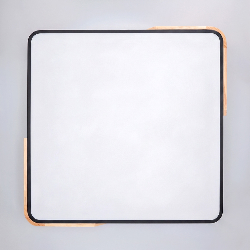 Brilagi - Ρυθμιζόμενο LED φωτιστικό οροφής PILANA LED/48W/230V 3000-6500K δρυς/μαύρο 56x56 cm + τηλεχειριστήριο
