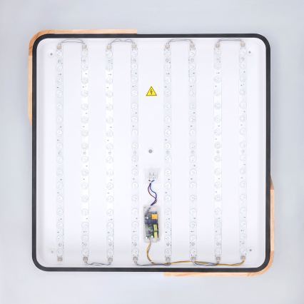 Brilagi - Ρυθμιζόμενο LED φωτιστικό οροφής PILANA LED/48W/230V 3000-6500K δρυς/μαύρο 56x56 cm + τηλεχειριστήριο