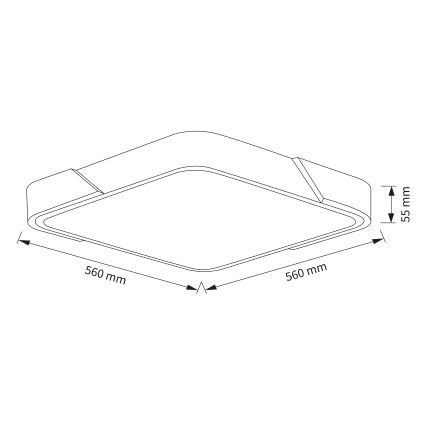 Brilagi - Ρυθμιζόμενο LED φωτιστικό οροφής PILANA LED/48W/230V 3000-6500K δρυς/μαύρο 56x56 cm + τηλεχειριστήριο