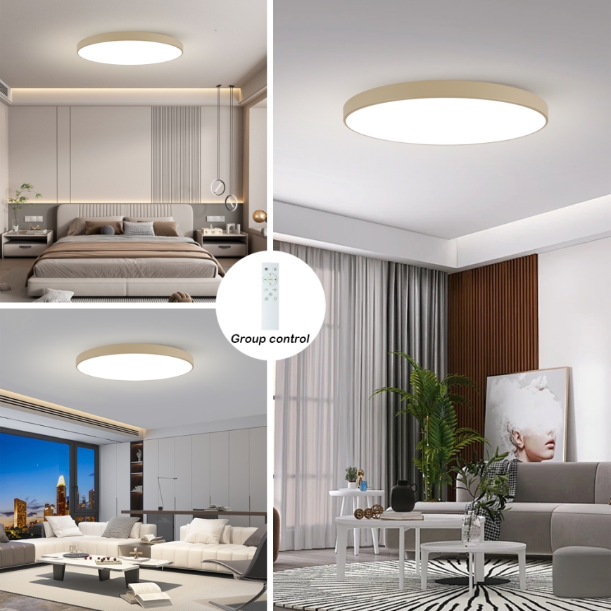 Brilagi - Ρυθμιζόμενο φωτιστικό οροφής LED POOL SMART LED/180W/230V 3000-6000K 120 cm μπεζ Wi-Fi Tuya + τηλεχειριστήριο